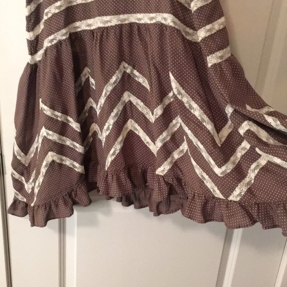 Intimately Free People | Brown & Cream Dots Voile Trapeze Top - Picture 8 of 8